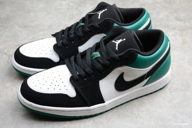 Reps LUCY Air Jordan 1 White Mystic Green 553558-113 Black Low 0807